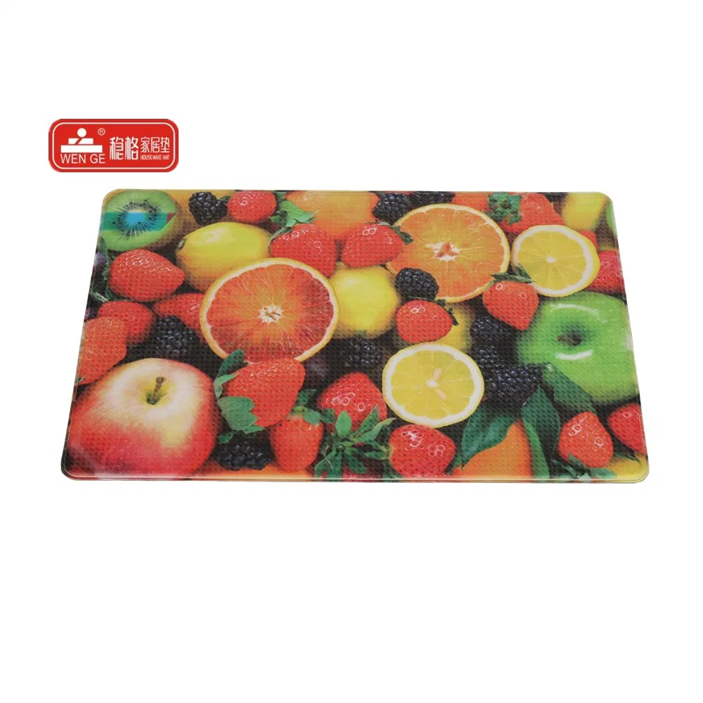 Custom Print Household Modern Anti Fatigue Washable Colorful Waterproof Printing PVC Foam Kitchen Mat