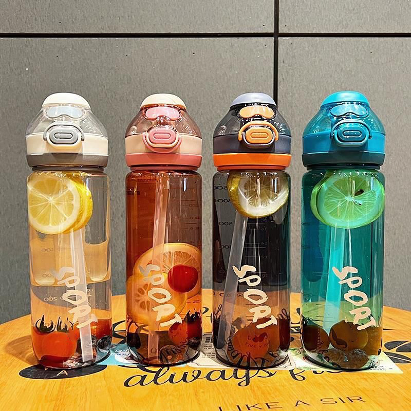 Custom Creative Cute Leakproof Plastic Water Bottle with Adjustable Shoulder Strap