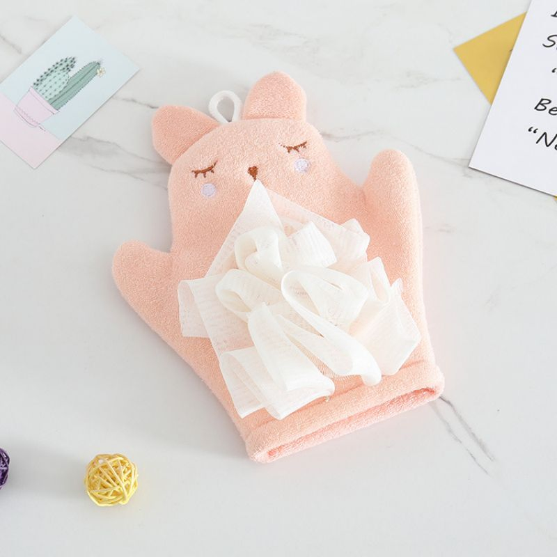 Bath Mitt Washcloths Gloves, Cute Rabbit Exfoliating Glove Body Scrubber