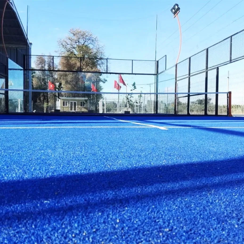 Premium Panoramic Outdoor Padel Court in Blue Single Tennis Court for Construction Sports Use