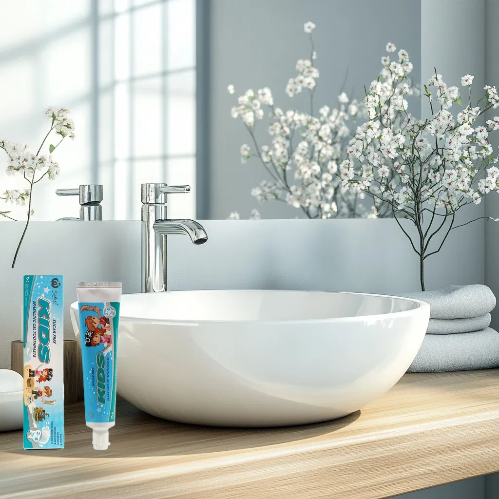 Sparkling Gel Strawberry Mint Safe Fluoride-Free or Low-Fluoride Anticavity Kids Toothpaste