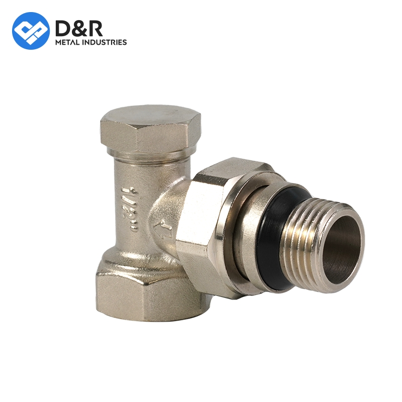 D&R DN15 Pressure 1.6MPa Brass Angle Plastic Pipe Thermostatic Radiator Valve for Heating Temperature Control HVAC