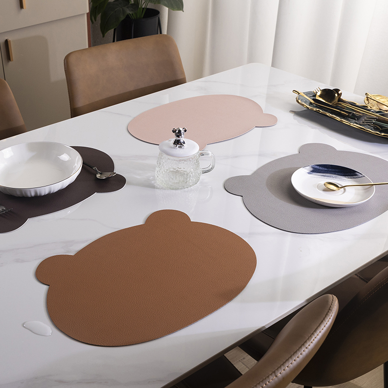 PVC Leather Table Mat Placemats Special Shape Cloud Shape Cute Style Heat Insulation Placemats
