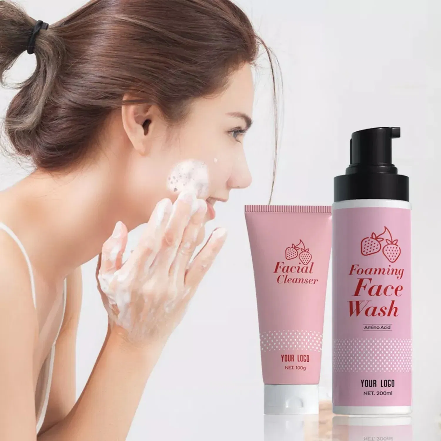 Private Label Skin Care Deep Cleaning Refreshing Moisturizing Facial Foam Cleanser Face Wash