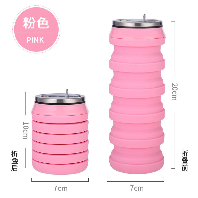 Silicone Folding Can Bottle Retractable Sports Water Bottle