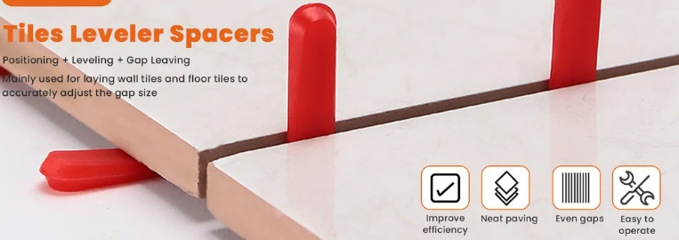 Tile Leveling System Wedge Spacer Red 100PCS/Bag for Floor Wall Tiling Tools