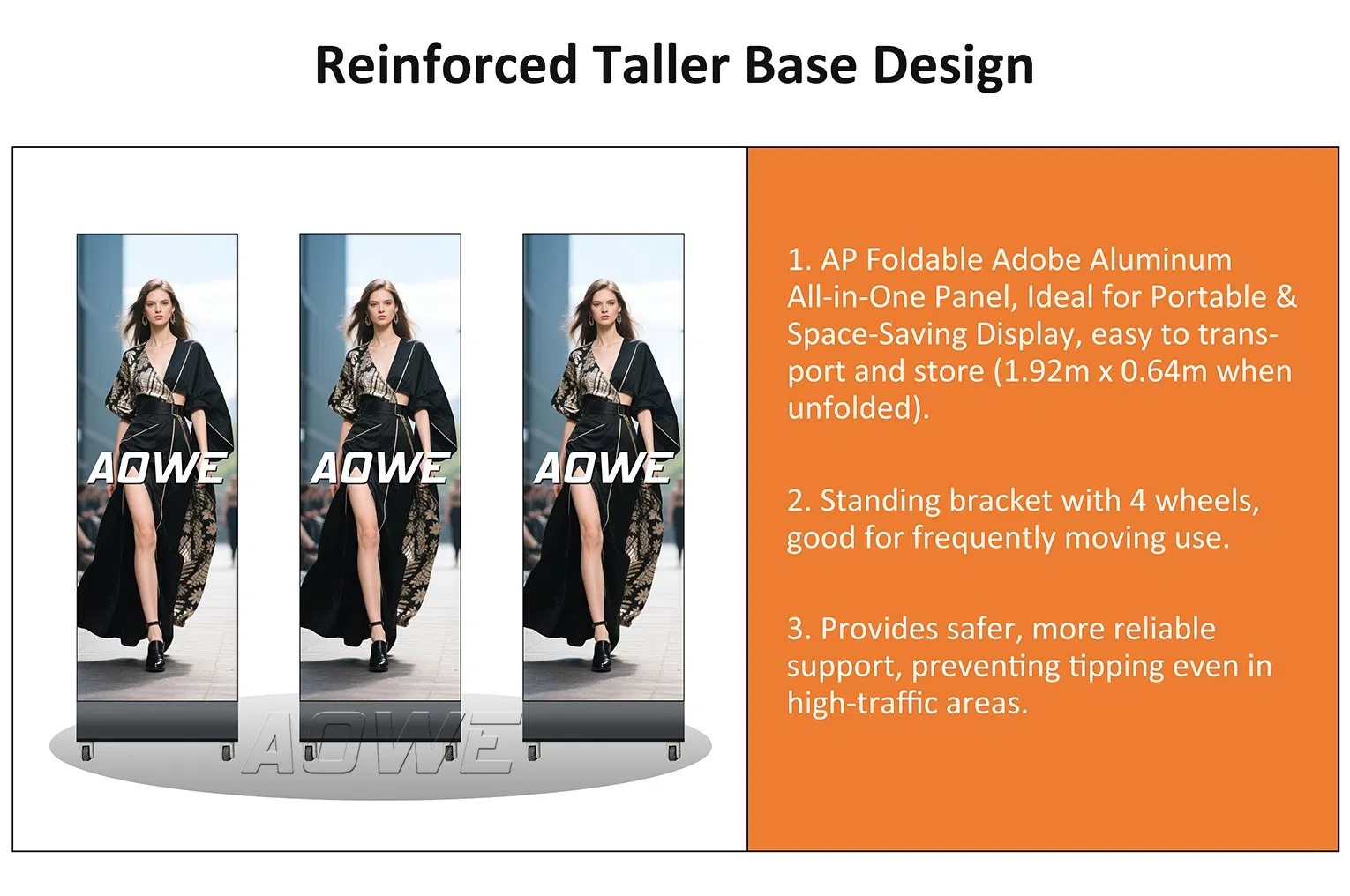 Aowe Indoor HD P1.25 P1.5 P1.8 P2.5 Indoor LED Poster Screen Foldable