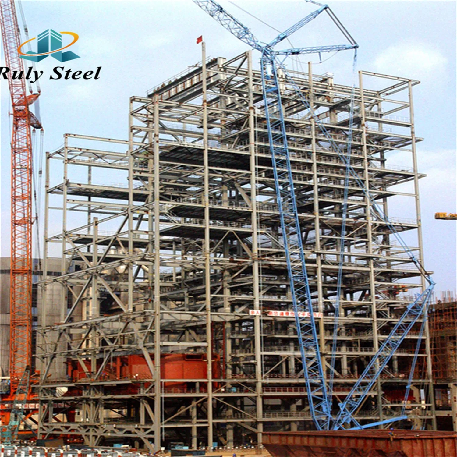 Large Span Prefabricated Steel Structure Construction Building Industry Prefab Warehouse with Middle Columns