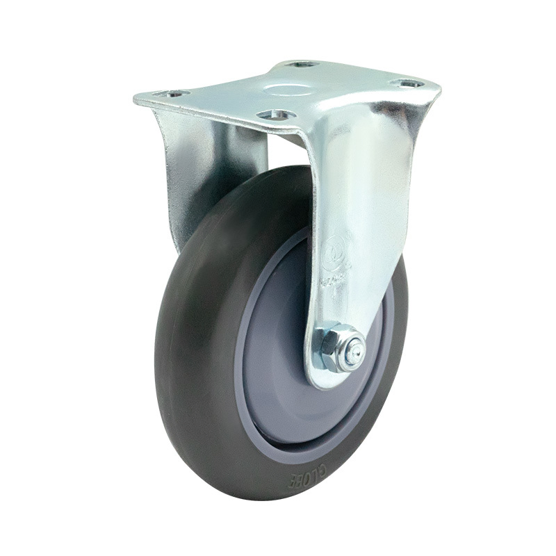 Medium Duty TPR Threaded Stem Swivel Caster for Logistics Trolley Transport Cart