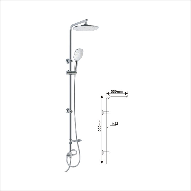 Hot Wall Mounted Single Handle Bath Shower Mixer Tap/Shower Head Column