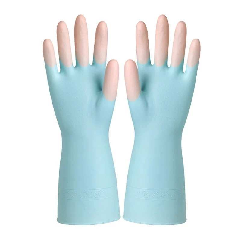 2pairs Laundry Waterproof Oil Resistant Household Kitchen Dishwashing Durable Latex Gloves