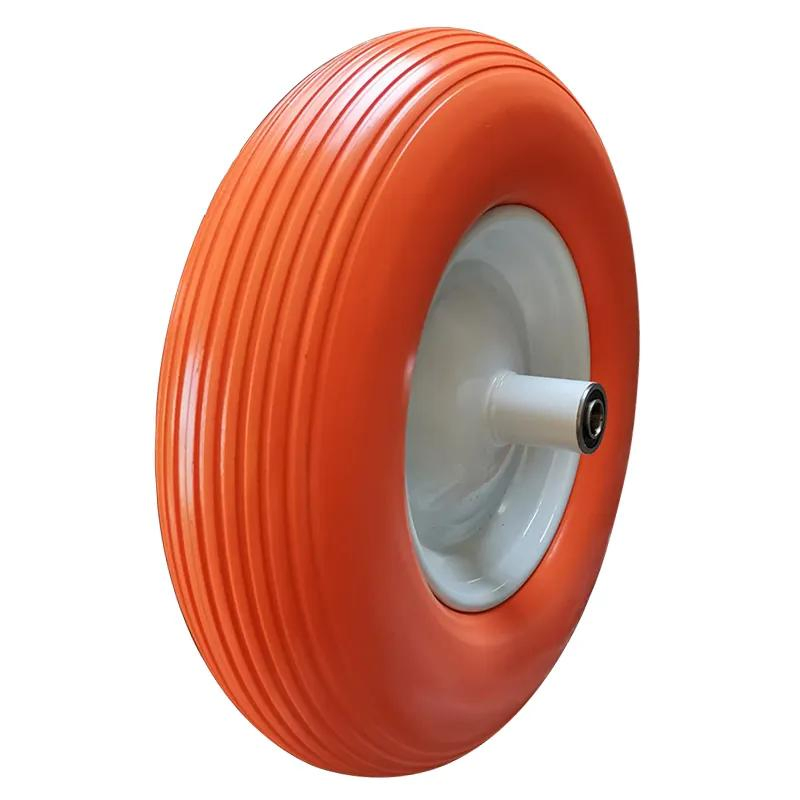 Colour PU Wheel with Steel /Plastic Rim (16*4.00-8)