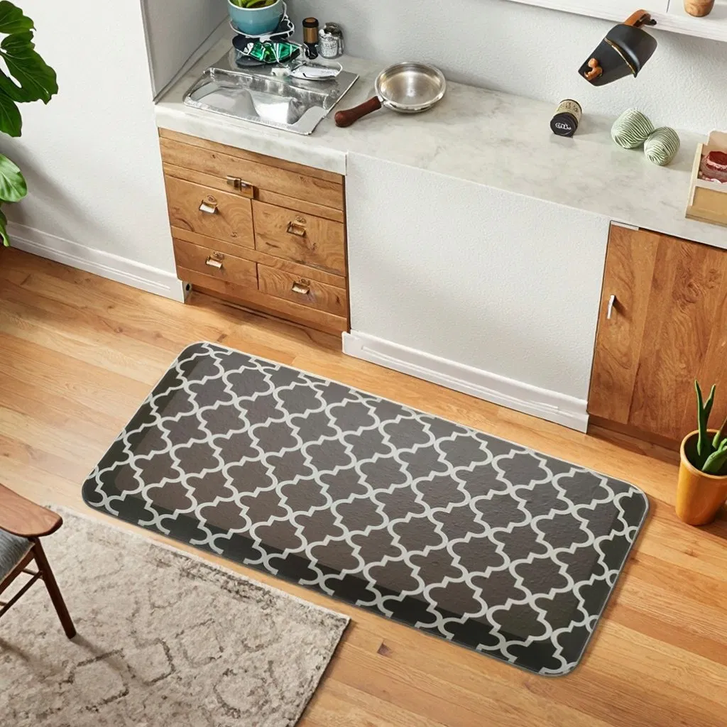 PVC Printing Surface Inner PU Foam Anti-Fatigue Floor Mats for Kitchen, Office, Standing Desk, Laundry