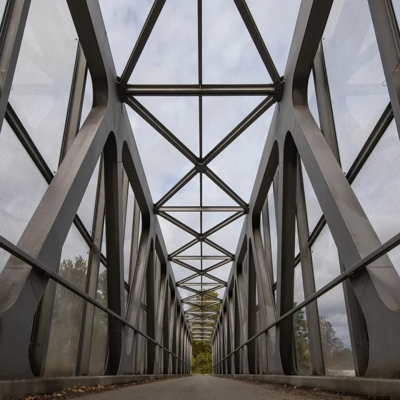 High Strength Prefabricated Steel Structure for Warehouse Metal Truss Highway Overpass Pedestrian Construction Cutting Welding