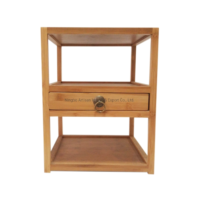 China Manufacturer Bamboo Desk Storage Organizer Rack for Cosmetics Jewelry