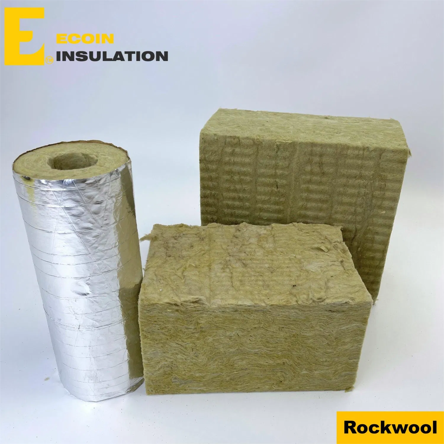 Rockwool Insulation 80 100 120 140 160 180kg/M3 Density Rock Wool Sound Heat Thermal Insulation Mineral Rock Wool Board with Aluminum Al Foil