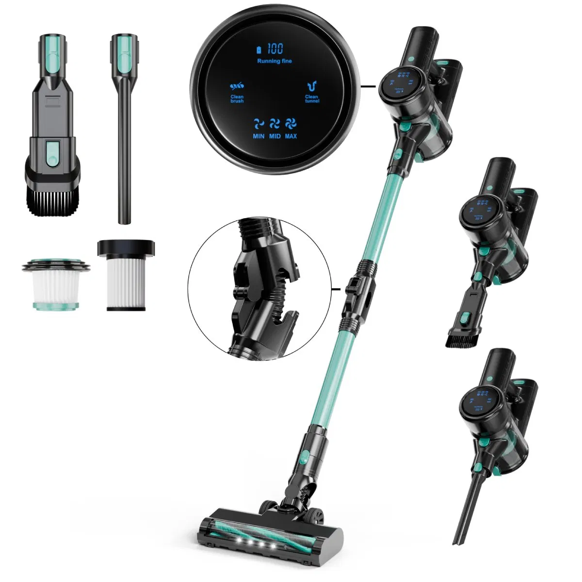 Cleaning Product Commercial 200W Brushless Motor Upright Cordless Carpet Floor Handheld Car Vacuum Cleaners for Home