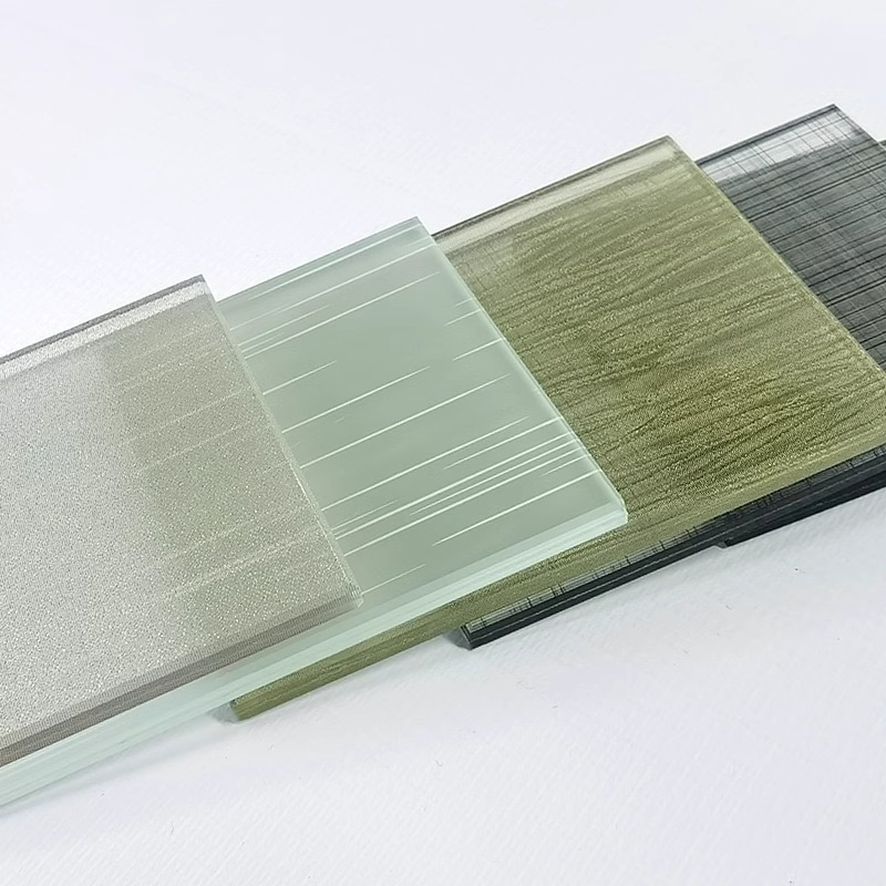 Luxury Decorative Safety Laminated Fabric Wire Woven Mesh Tempered Laminated Glass 8mm 10mm 12mm for Hotel Interior Wall Decoration
