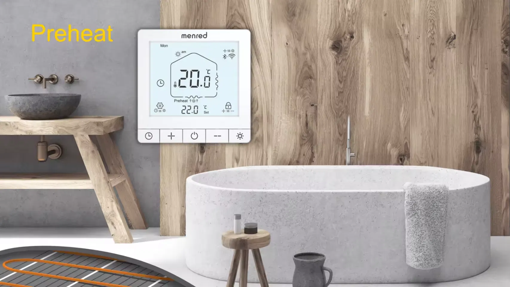 New Style Room Temperature Control Smart Thermostats with Wifl and Child Lock Function for Underfloor Heating Tuya APP Supported