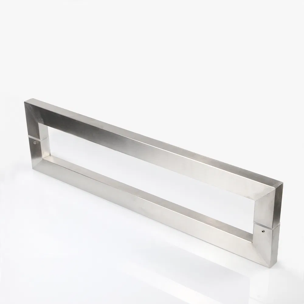 Stain Finish Square Tube Glass Door Handle for Entrance Door