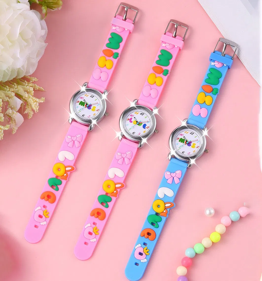3-Piece Cartoon Silicone Colorful Children's Watch Set