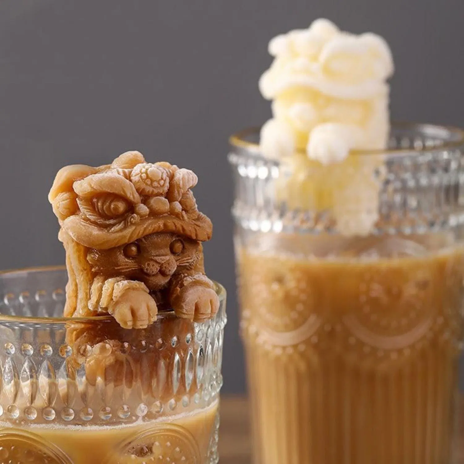 Panda Cat Ice Mold BPA-Free Silicone Ice Cube Mold for Whiskey