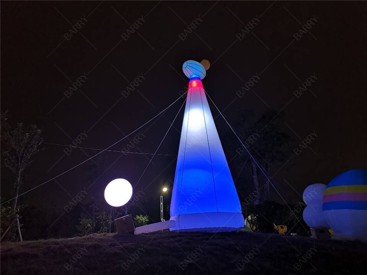 Colorful Lighting Cartoon Inflatable Giraffe for Event Decoration LED