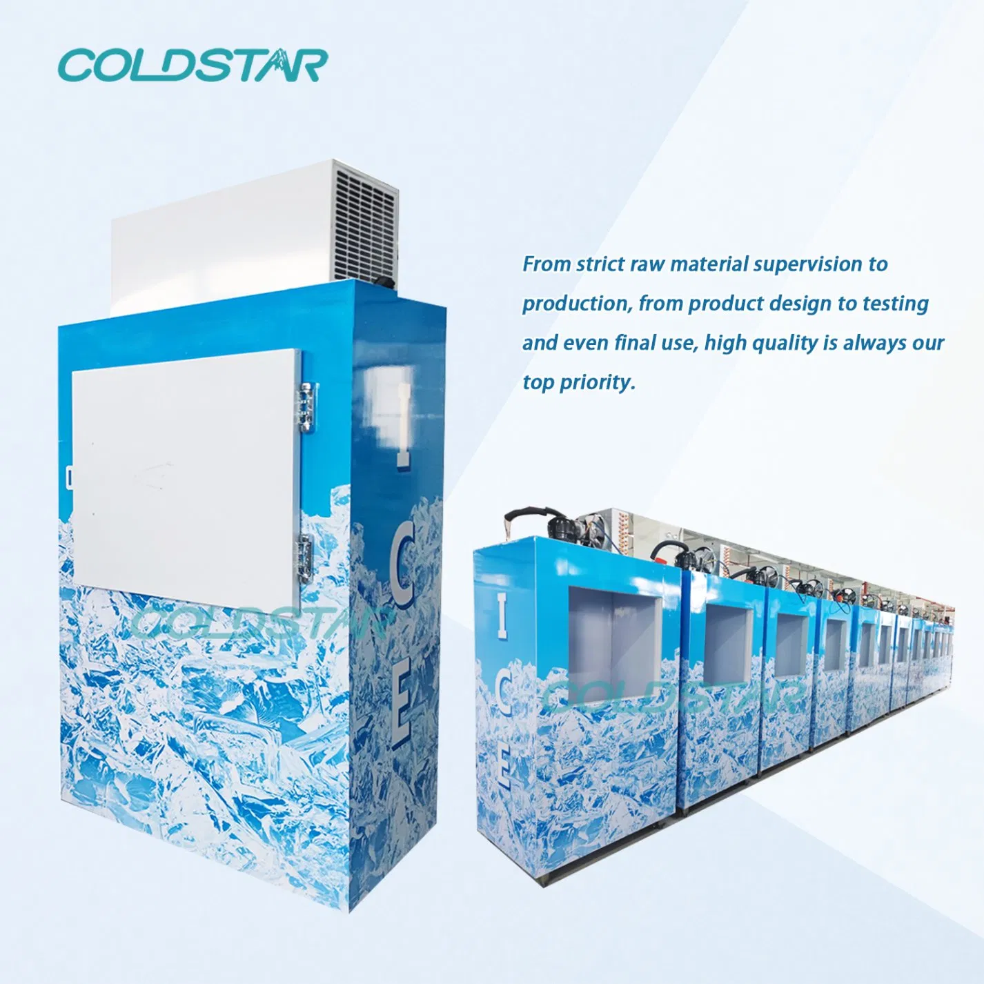 Outdoor 100bagged Ice Merchandiser Refrigerator Ice Storage Bin Container Machine for Freezer