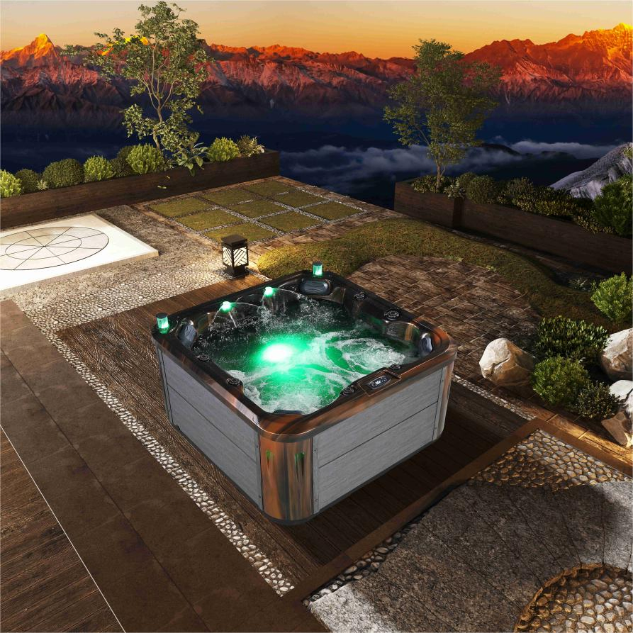 Уличный акриловый джакузи на 4-8 человек с гидромассажем