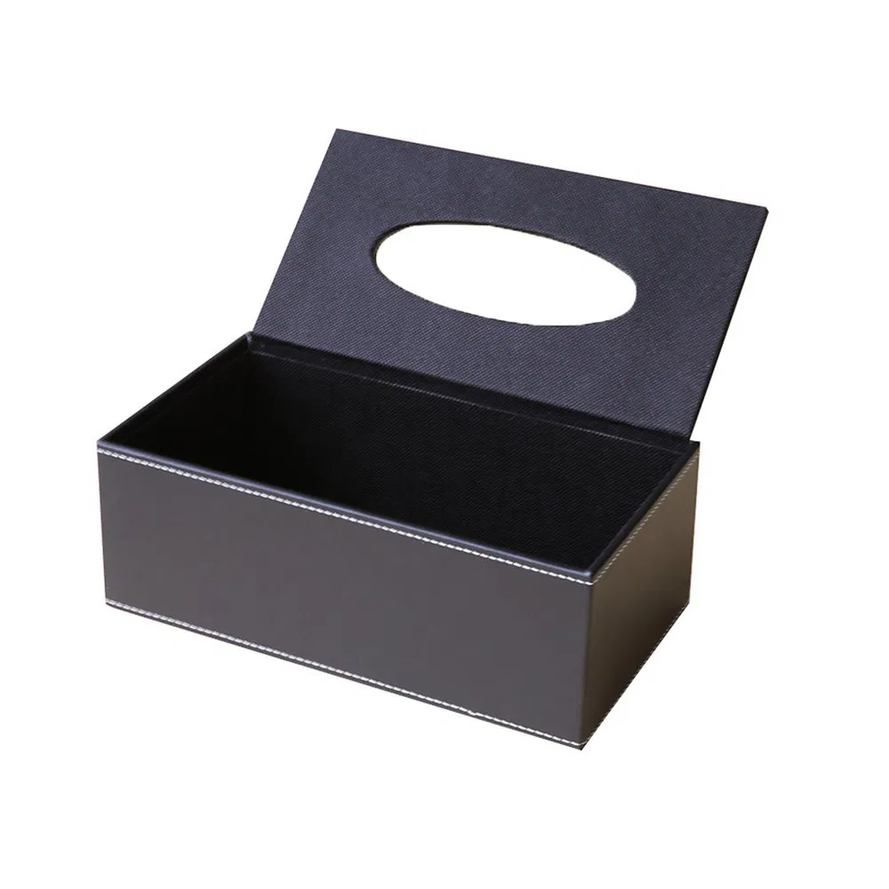 Custom Design Rectangular PU Leather Facial Tissue Box