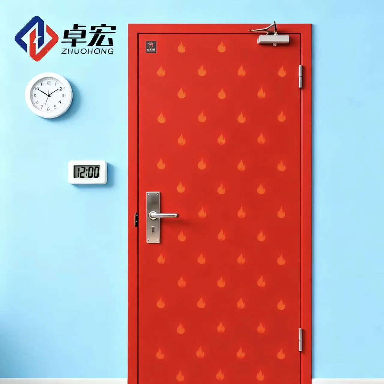 Customizable Steel Safety Doors - Modern Fire Doors with Graphic Design