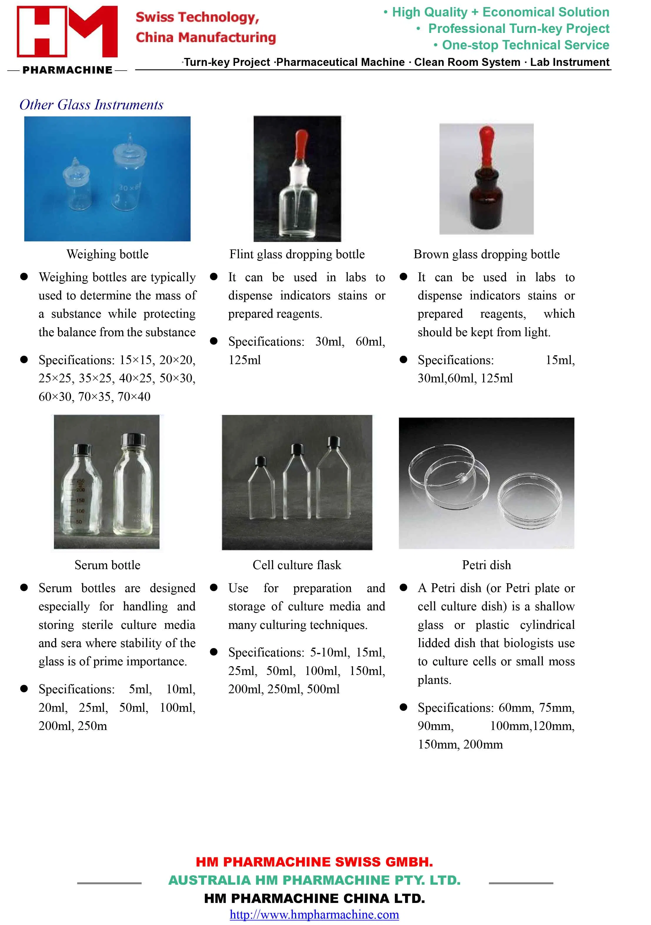 Laboratory Glassware Bottle Cup Dish Grinder Lab Use