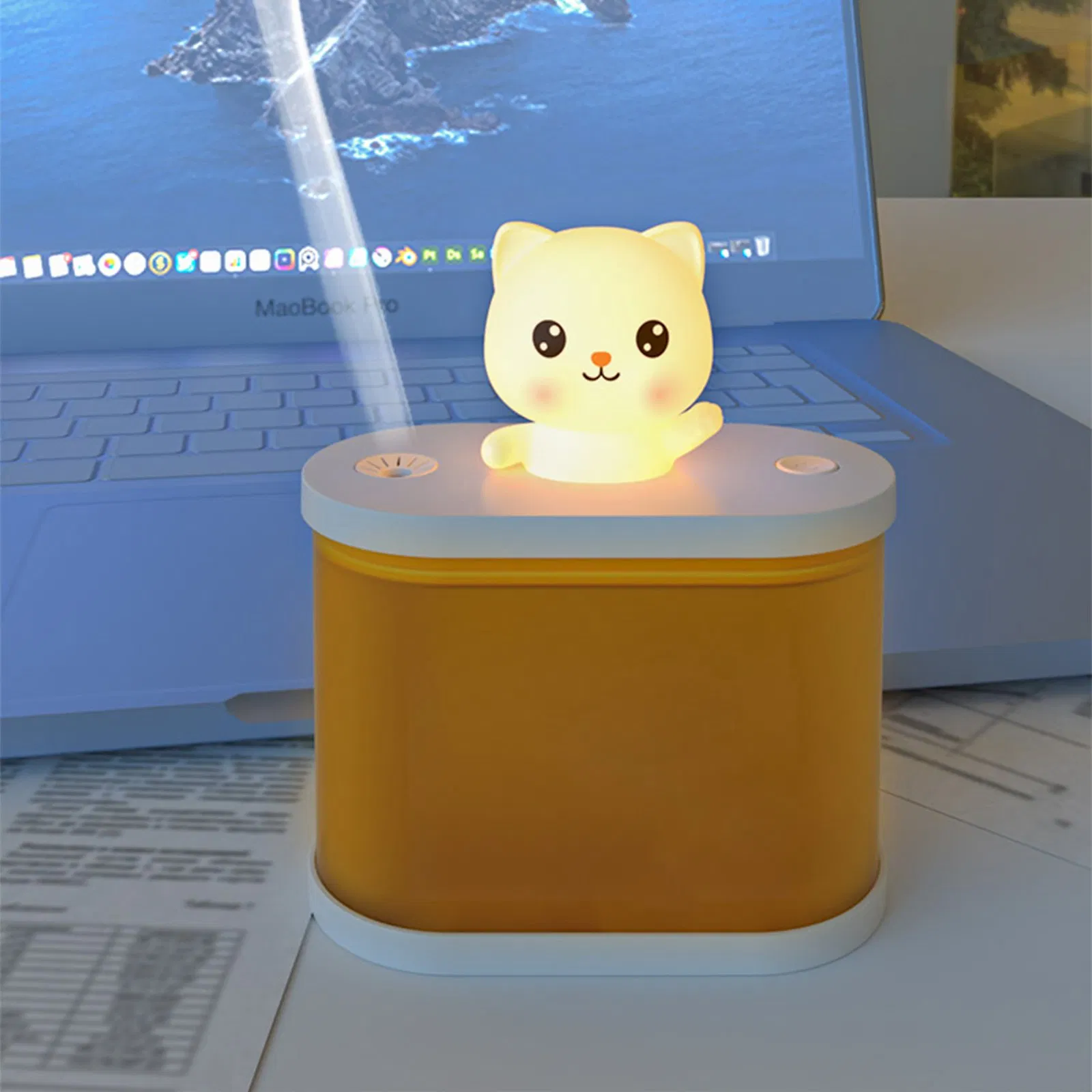 D15 Cute Cat Humidifier Long-Lasting and Convenient Desktop Entertainment Ornaments