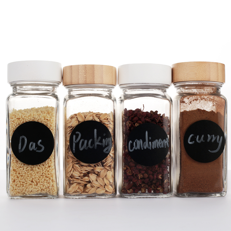 Custom 4oz 6oz 120ml Spice Packaging Set Pepper Seasoning Condiment Glass Spice Jar with Marker and Label