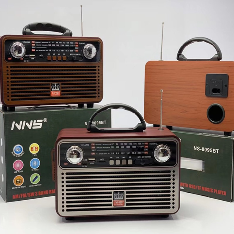Ретро радио NS-8095BT с Bluetooth, деревянный корпус