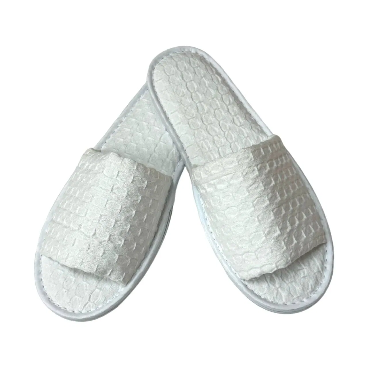 White Waffle Hotel Slippers Are Non-Slip and Comfortable