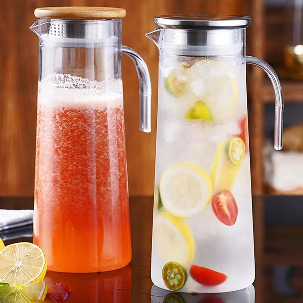 Heat-Resisting Cold Water Pitchers Juice Pot Acrylic Bottle for Home Hotel