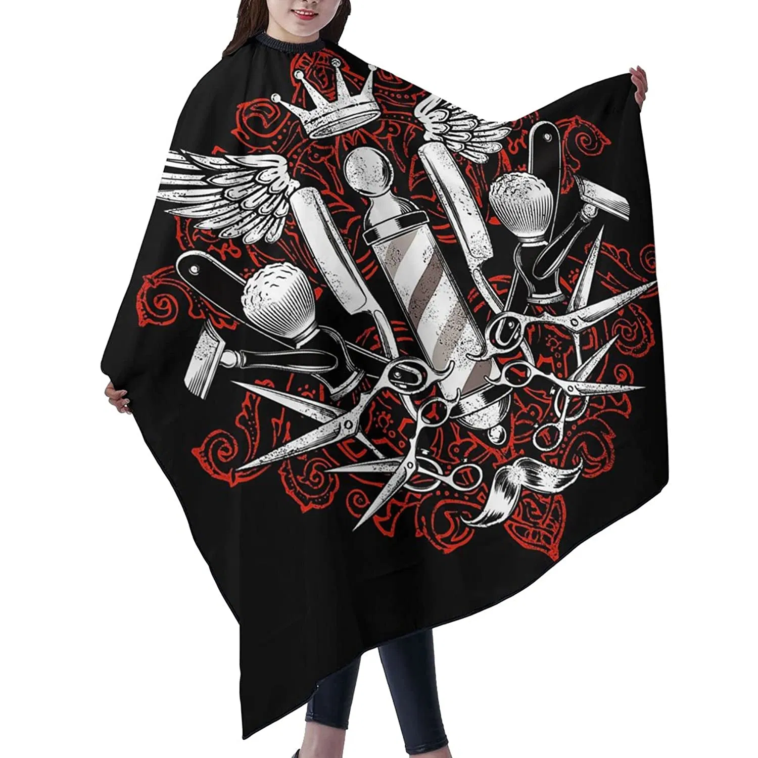 Barber Pattern Hair Apron Salon Haircut Gown Hair Cutting Cape
