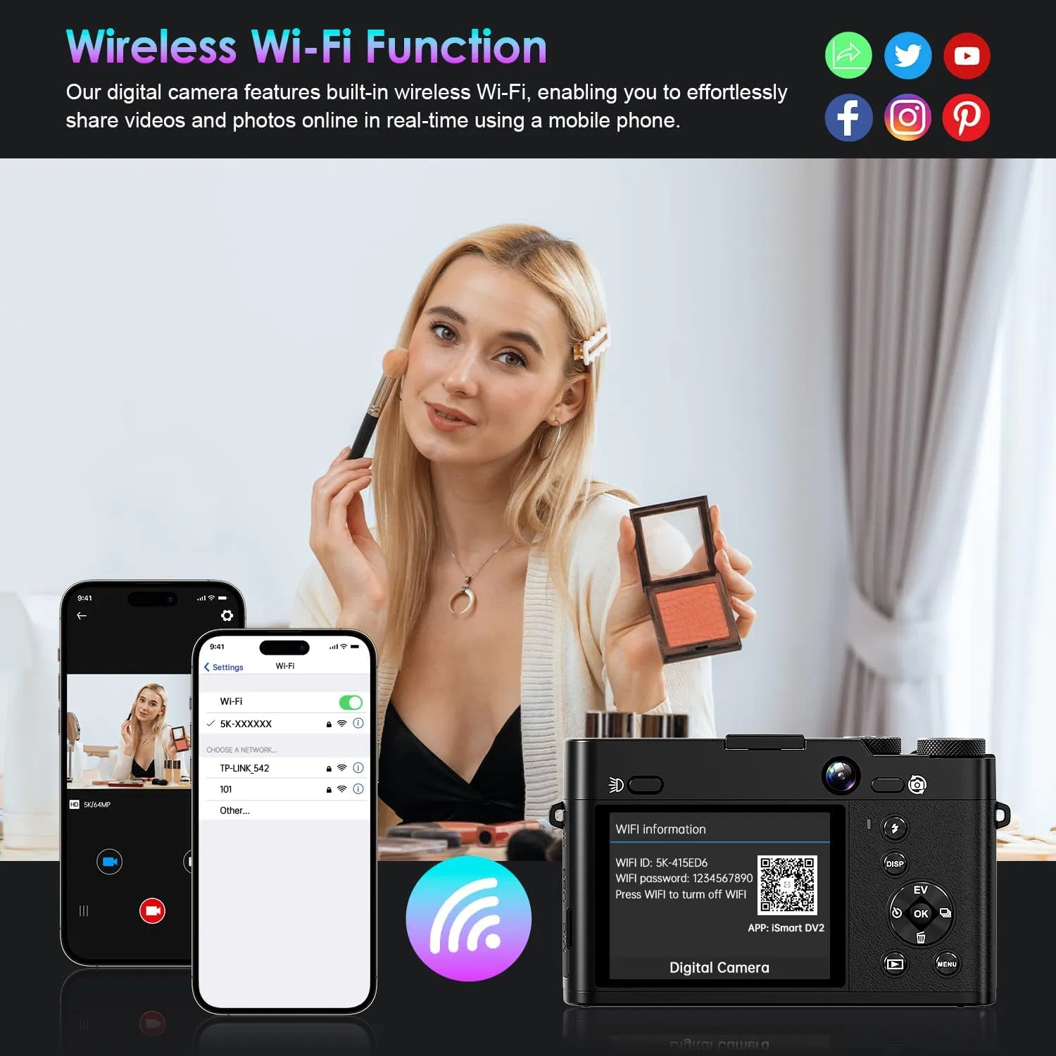 Фотоаппарат DC205X Dual Lens 5K HD с оптическим зумом