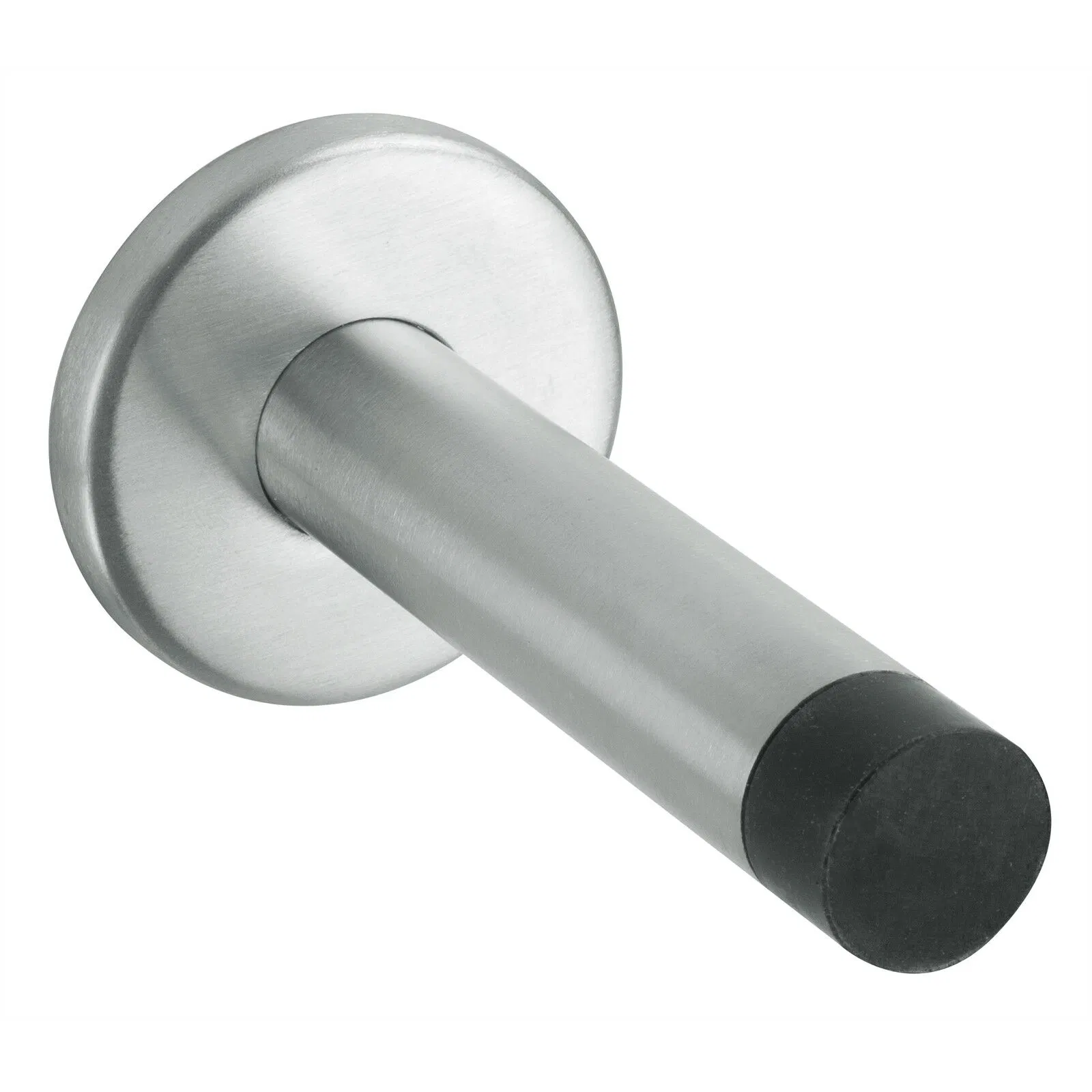Stainless Steel Matt Black Door Stop Wall Mounted Doorstop Rubber Buffer Stopper