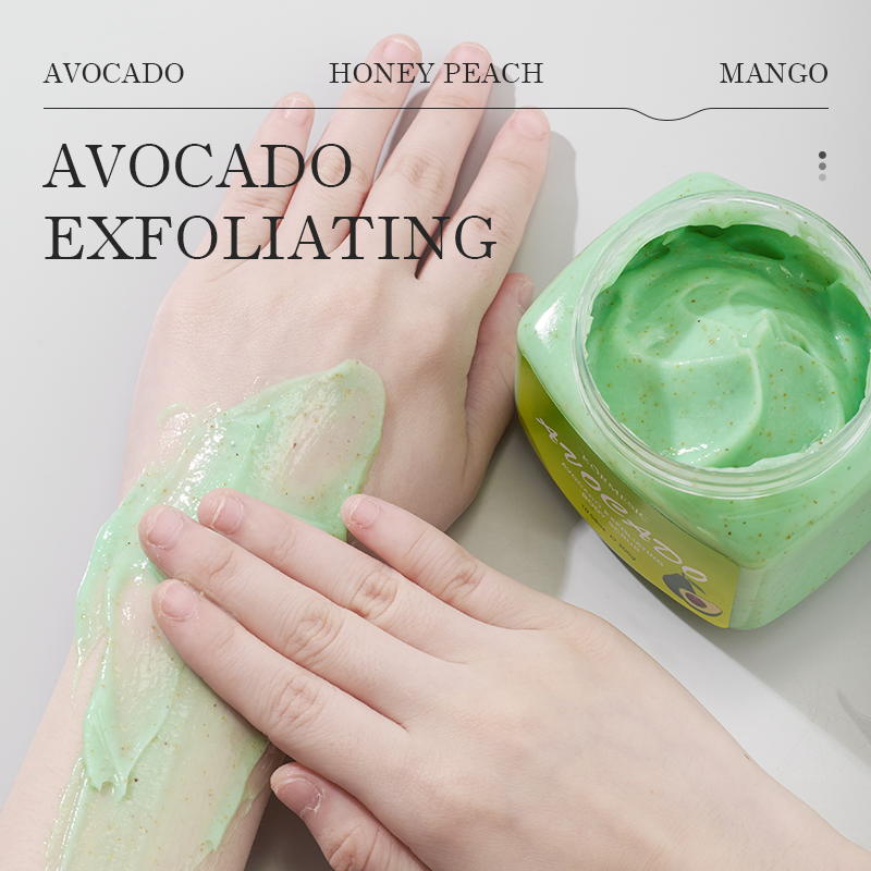 Factory Price Honey Peach Avocado Mango Cream Whitening Exfoliating Smooth Body Scrub