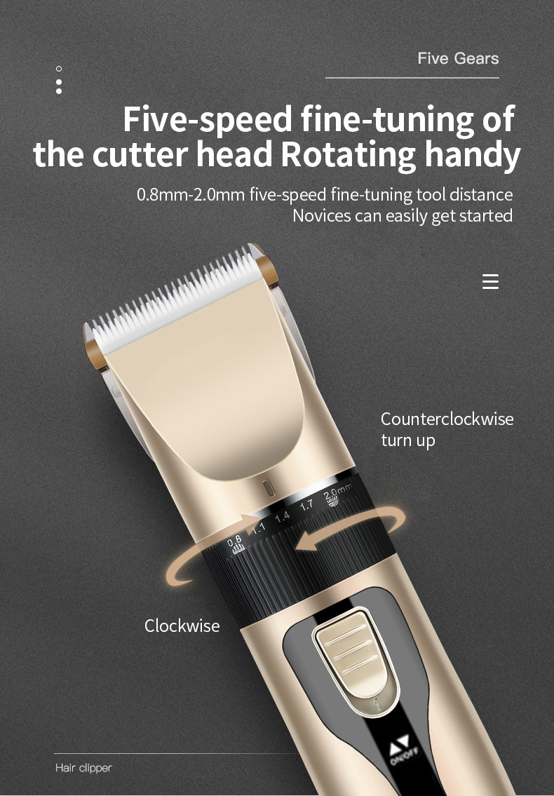 Factory Price Electric Hair Clipper Low Noise Motor Cordless Hair Clipper Smooth Haircut