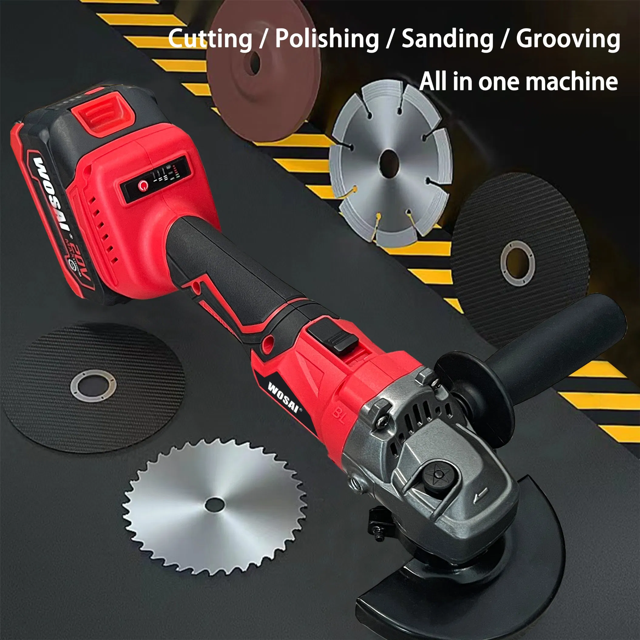 Wosai China Cordless Angle Grinder 100mm 115mm 125mm Cordless Electric Angle Grinder