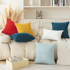 Wholesale 50X50cm Decorative Soft Velvet Corduroy Striped Cushion Cover Boho Throw Pillow Covers Cushion Cases for Home