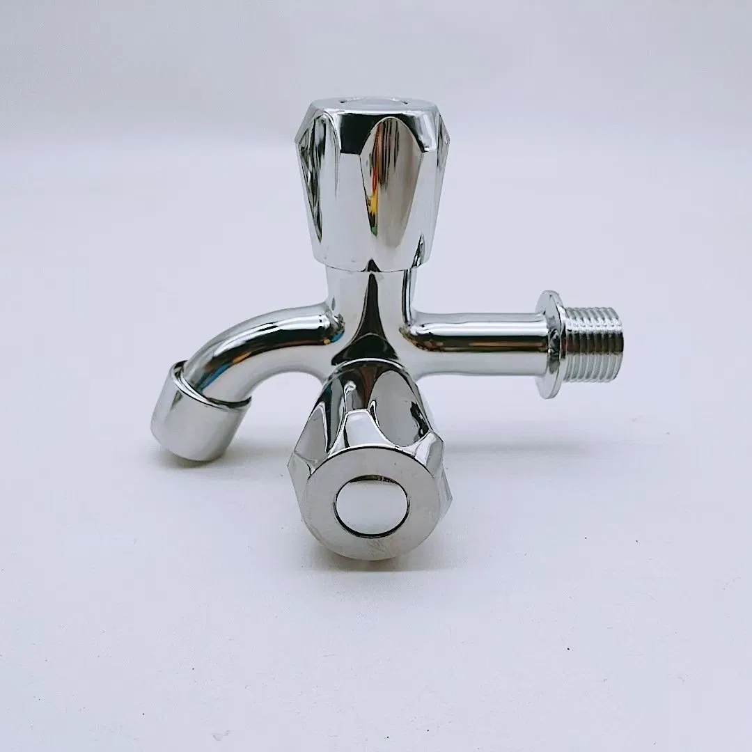 Bathroom Double Handle Water Balcony Faucet Front and Rear Multi-Functional Five Star Wheel Double Faucet