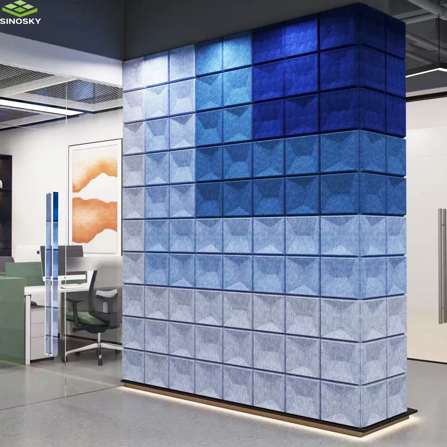 Impact Resistant Soundproof 3D Pet Fiber Panel for KTV Sofa/Decorative Wall