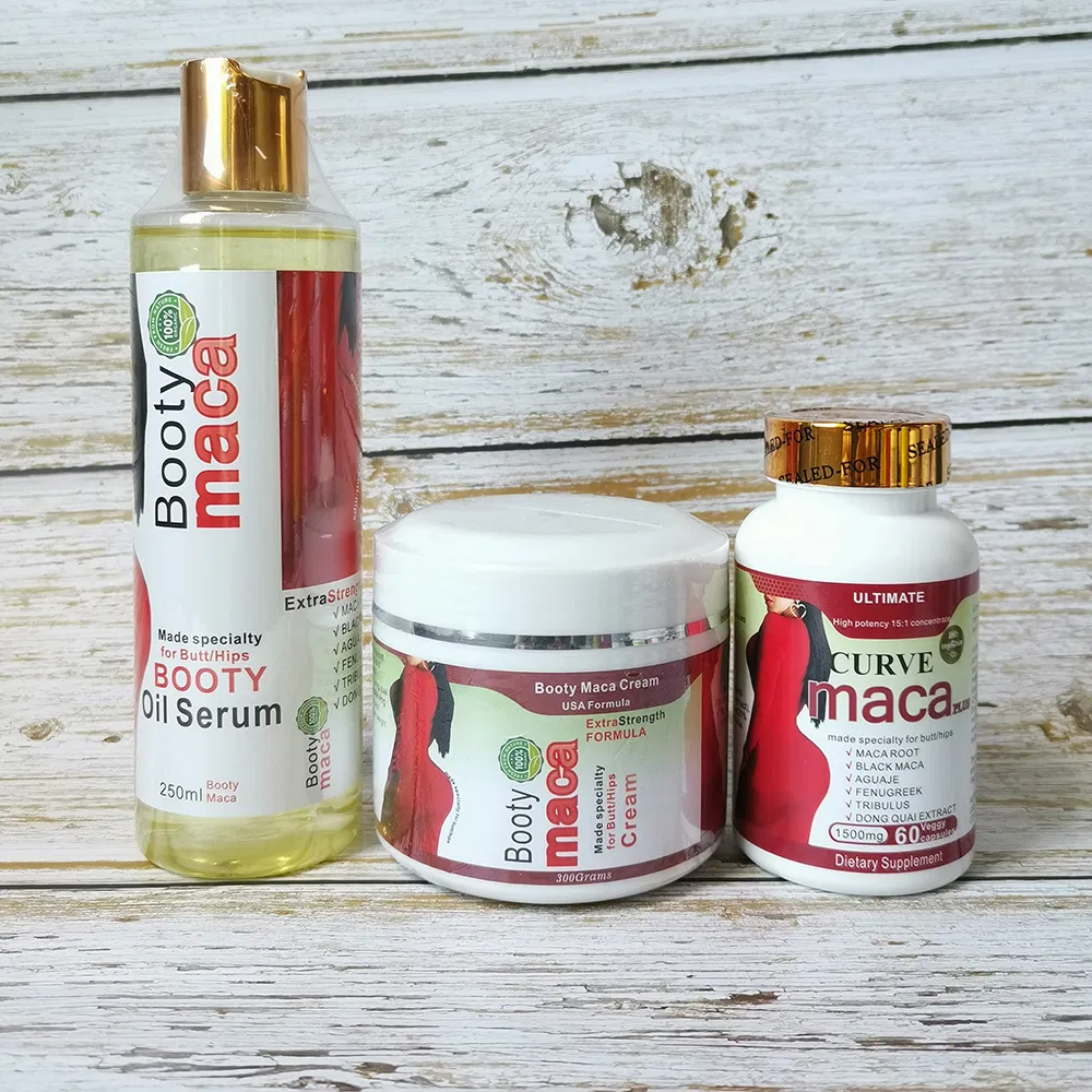 Best Quality Fast Shipping Maca Hip and Butt Enlargement Enhancer Set 3 in 1 Women Big Butt Enlarge Firming Oil