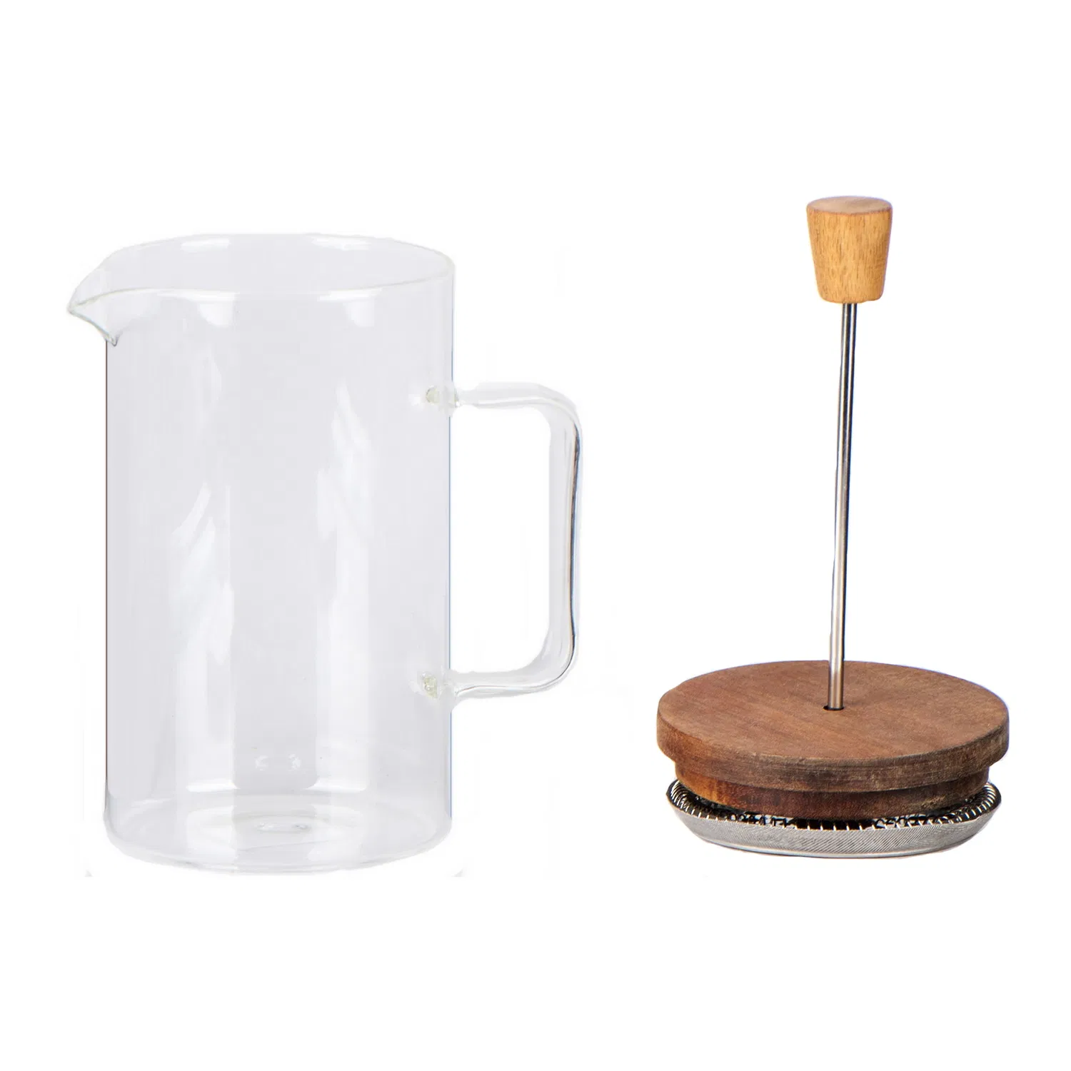 850ml Acacia Wood Lid High Borosilicate Glass Coffee Press Teat Pot Coffee Maker with Stainless Steel Infuser