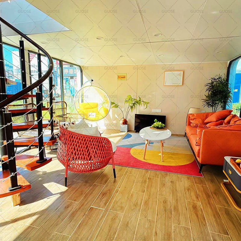 20FT 40FT Prefabricated Modular Mobile Home and Luxurious Sea View Sun Room Beach Room Modular Prefabricated House Apple Cabin