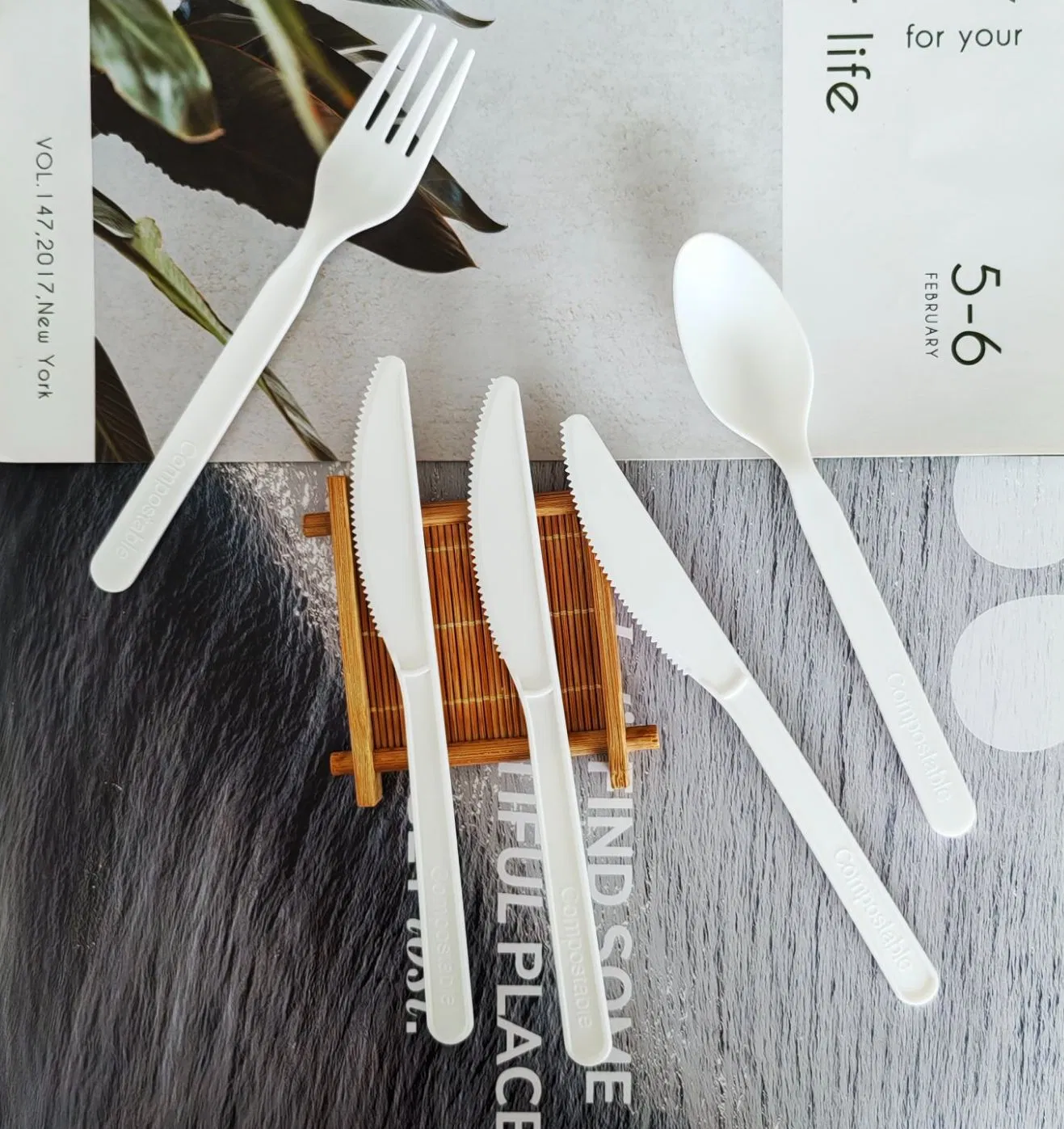 Excellent Quality Eco-Friendly Disposable Food Grade Biodegradable Compostable Forks and Knives